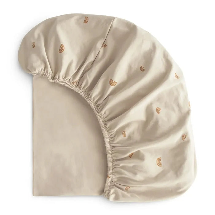 Mushie - Stretchy Crib Sheet - Rainbows-Crib Sheets-Posh Baby