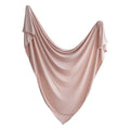 Mushie - Stretchy Swaddle Blanket - Blush-Swaddle Blankets-Posh Baby