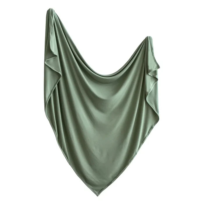 Mushie - Stretchy Swaddle Blanket - Dried Thyme-Swaddle Blankets-Posh Baby