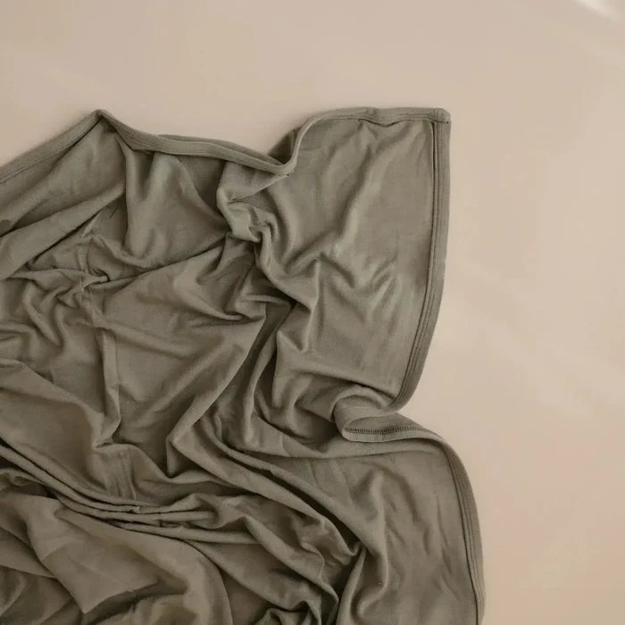 Mushie - Stretchy Swaddle Blanket - Dried Thyme-Swaddle Blankets-Posh Baby