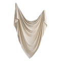 Mushie - Stretchy Swaddle Blanket - Fog-Swaddle Blankets-Posh Baby