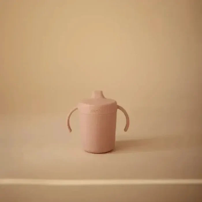 Mushie - Trainer Sippy Cup - Blush-Plates + Bowls + Cups + Utensils-Posh Baby