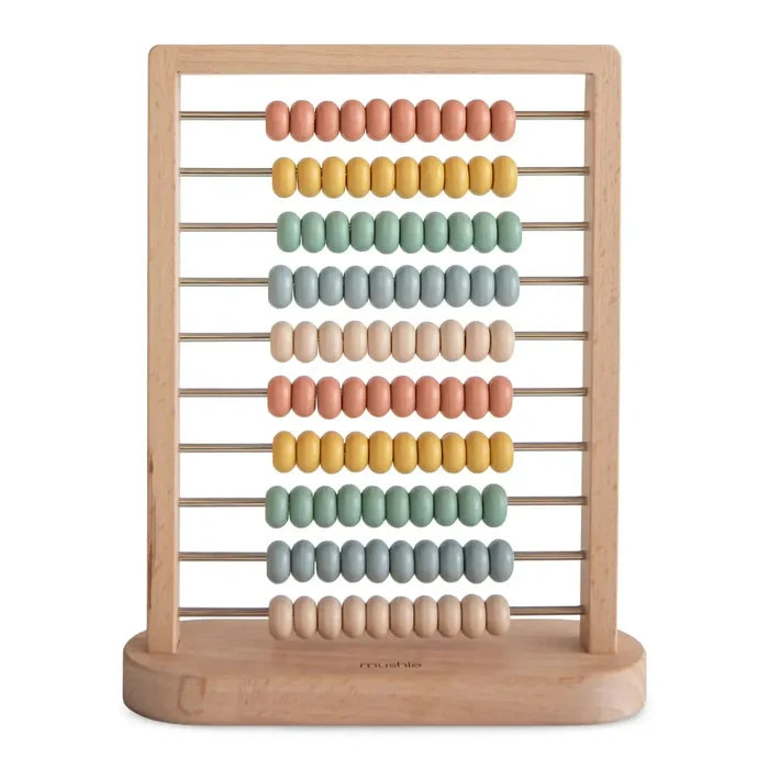 Mushie - Wooden Abacus - Rainbow-Interactive-Posh Baby