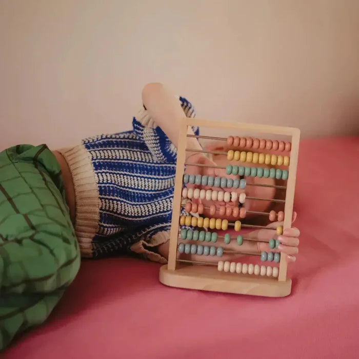 Mushie - Wooden Abacus - Rainbow-Interactive-Posh Baby