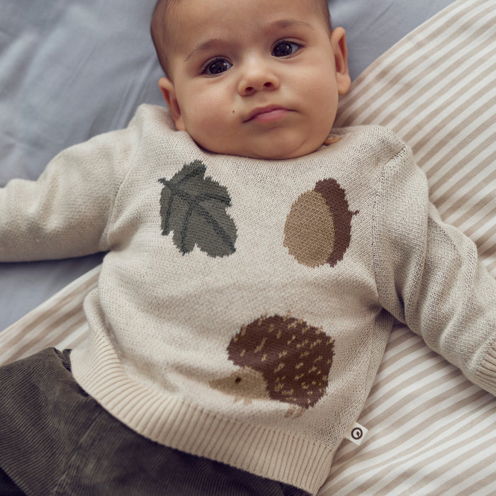 Musli - Organic Knit Sweater - Acorn-Sweaters + Cardigans + Jackets-6-9M-Posh Baby