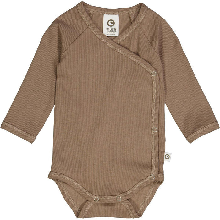 Musli - Organic Ribbed Bodysuit - Walnut-Onesies-3-6M-Posh Baby