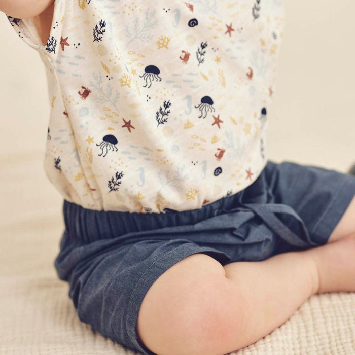 Musli - Short Sleeve Tee & Shorts Set - Sea Life-Sets-0-3M-Posh Baby