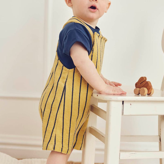 Musli - Terry Overalls & Bodysuit Set - Navy Stripe-Sets-0-3M-Posh Baby