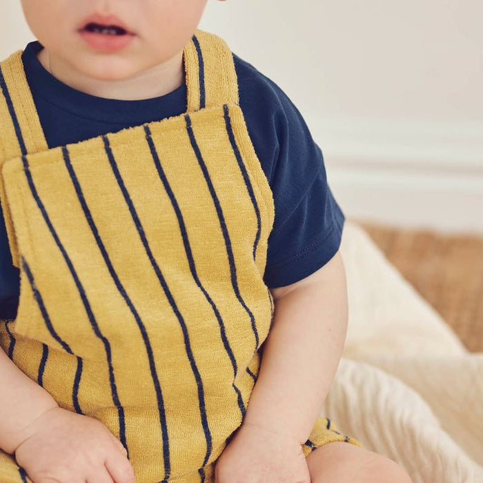 Musli - Terry Overalls & Bodysuit Set - Navy Stripe-Sets-0-3M-Posh Baby