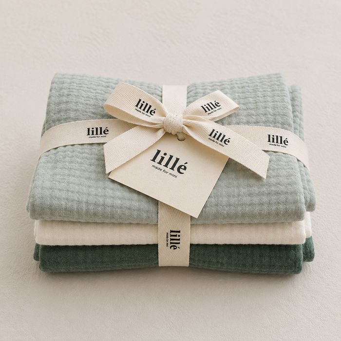MUSLIN CLOTHS 3 PACK - giftset perfect green