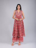 Mustard Yellow Floral Printed Peplum Salwar Set
