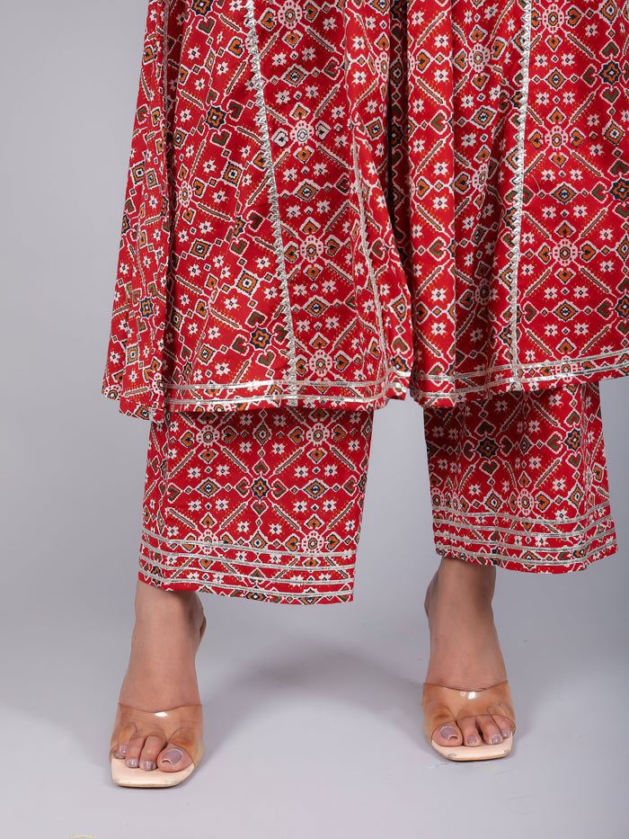 Mustard Yellow Floral Printed Peplum Salwar Set