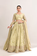 Muted Pastel Green Satin Floral Printed Lehenga Set