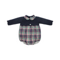 Natale Tartan Half-Knitted Romper