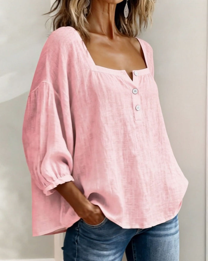 Natalie Neck Long Sleeve Blouse