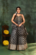 Navy Blue Georgette Bandhani Anarkali Set