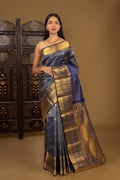Navy Blue Kanjivaram Silk Saree
