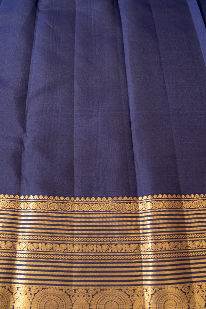 Navy Blue Kanjivaram Silk Saree