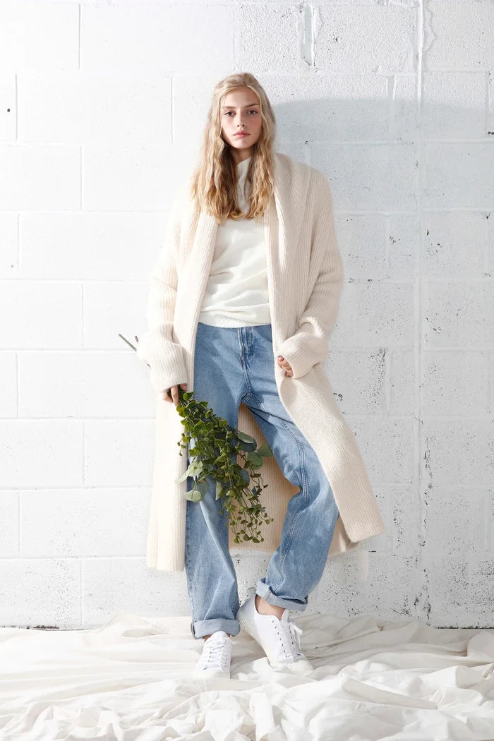 Nelly Collared Cardigan in Ivory - Madison's Niche