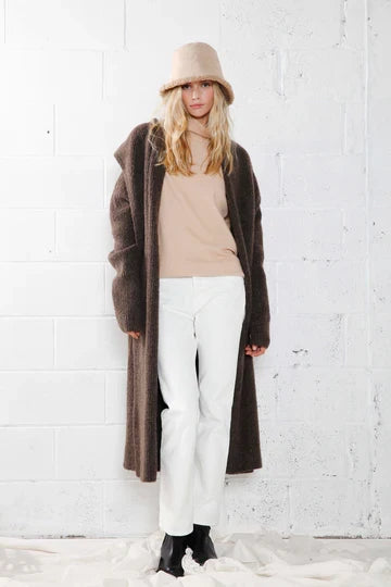 Nelly Collared Cardigan in Mocha - Madison's Niche