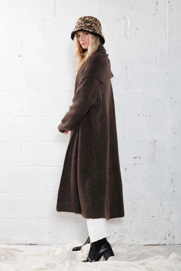 Nelly Collared Cardigan in Mocha - Madison's Niche