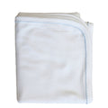 Newborn Receiving Blanket With Blue Picot Trim