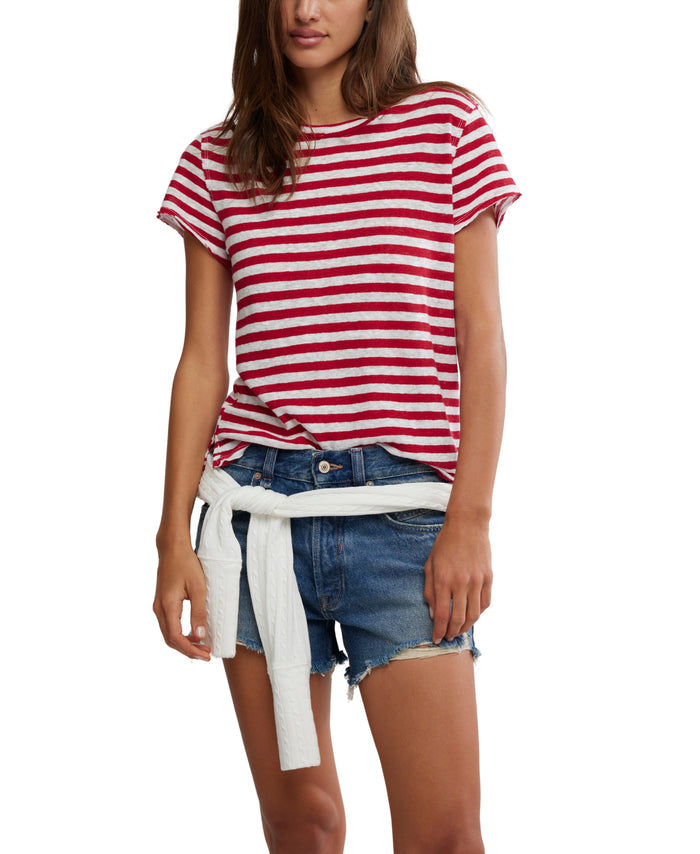 Nora Striped Tee in Red - Madison's Niche