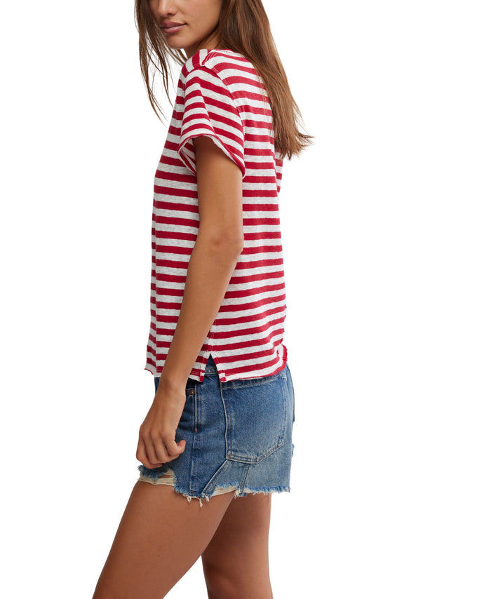 Nora Striped Tee in Red - Madison's Niche