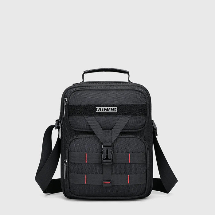 Black WITZMAN B707 nylon crossbody bag product view