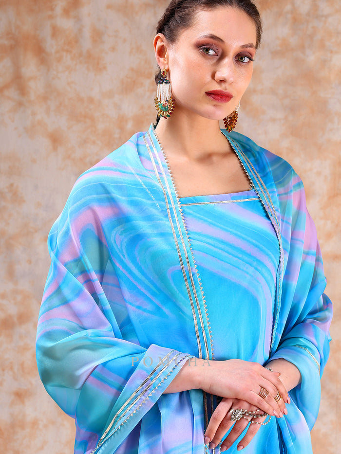Ocean Swirl Sharara Set