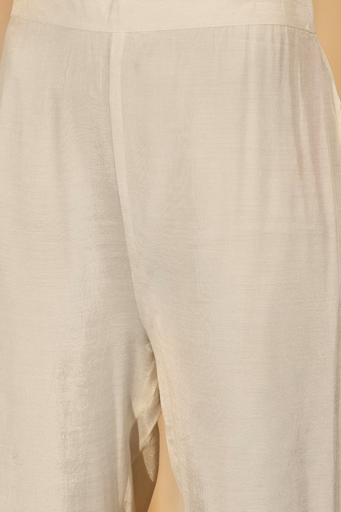Off-White Cotton Printed Kurta Set