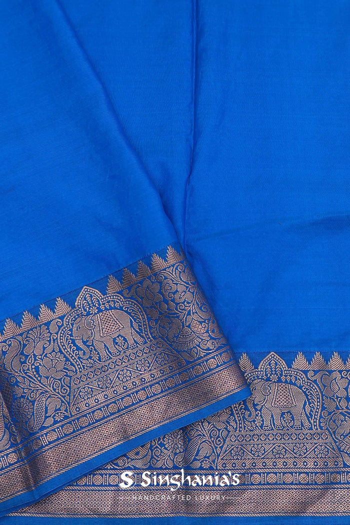 Off-White Digital Printed Kanjivaram Saree