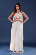 Off White Georgette Indo-Western Set