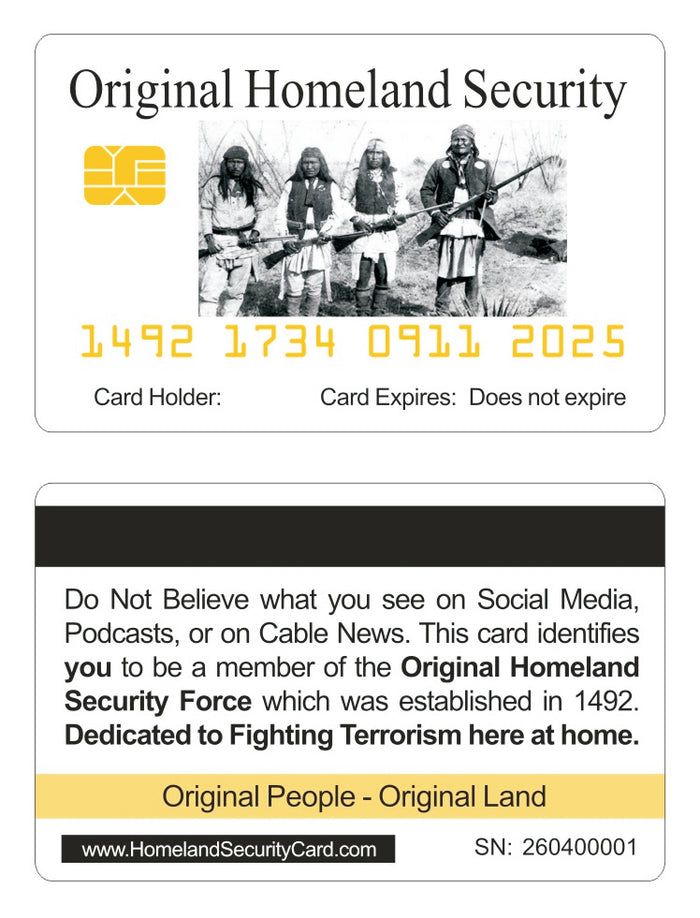 Official Homeland Security Card. 8 PACK, Free Shipping