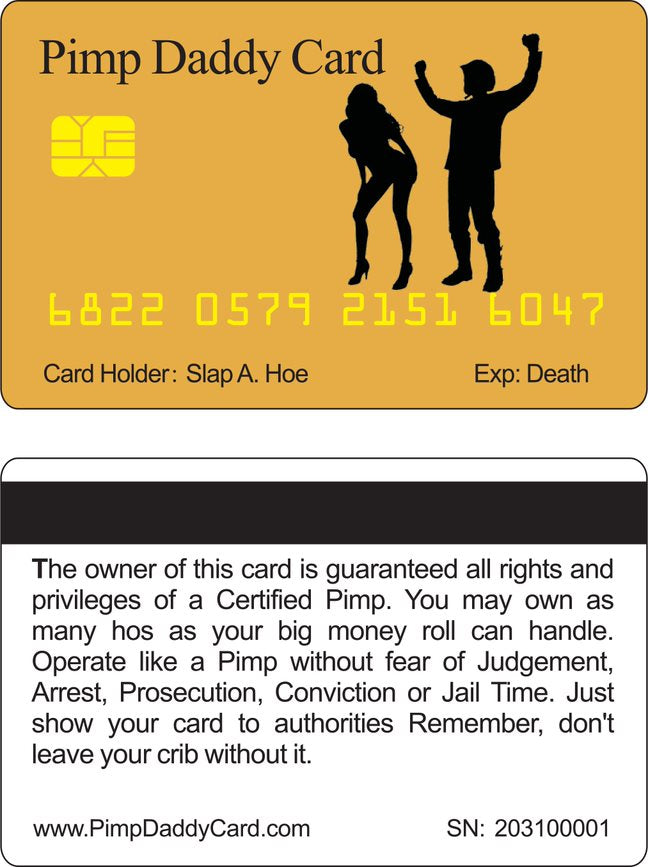 Official Hoochie Mama Card™ and Pimp Daddy Card™  4 Pack FREE SHIPPING (Official and Original)