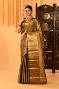 Opulent Gold With Woven Zari Pallu And Forest Green Accents Kanjivaram Silk Saree