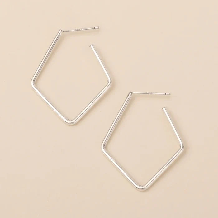 Orion Diamond Hoops in Silver - Madison's Niche