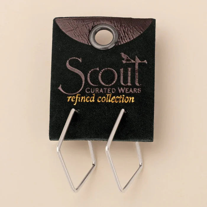 Orion Diamond Hoops in Silver - Madison's Niche