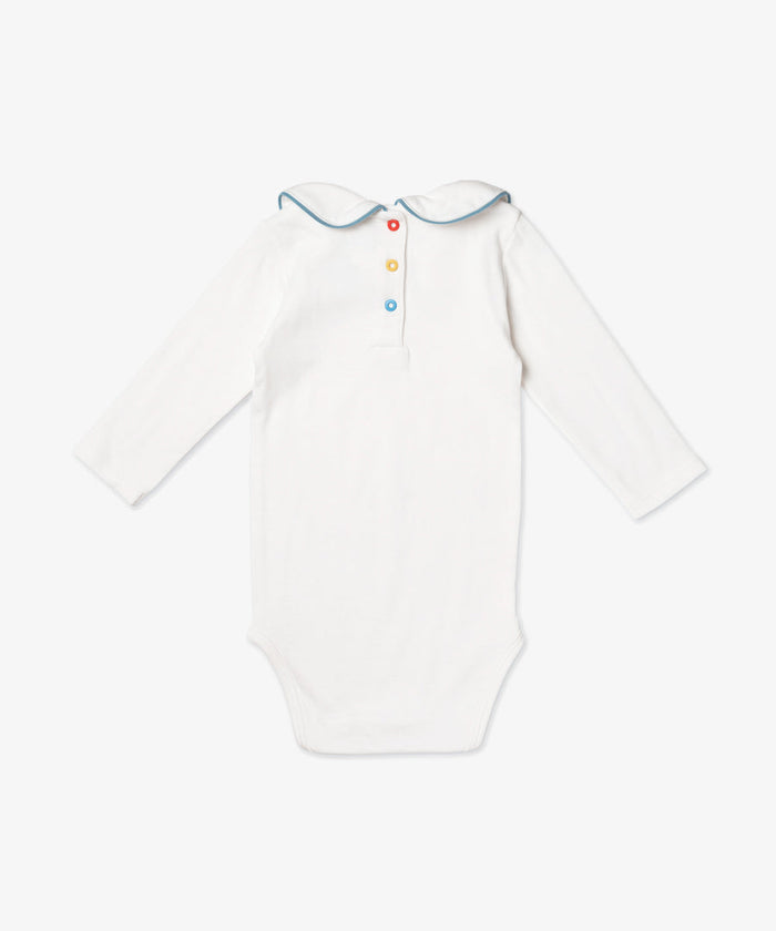 Oso & Me Peter Pan Onesie with Blue Piping