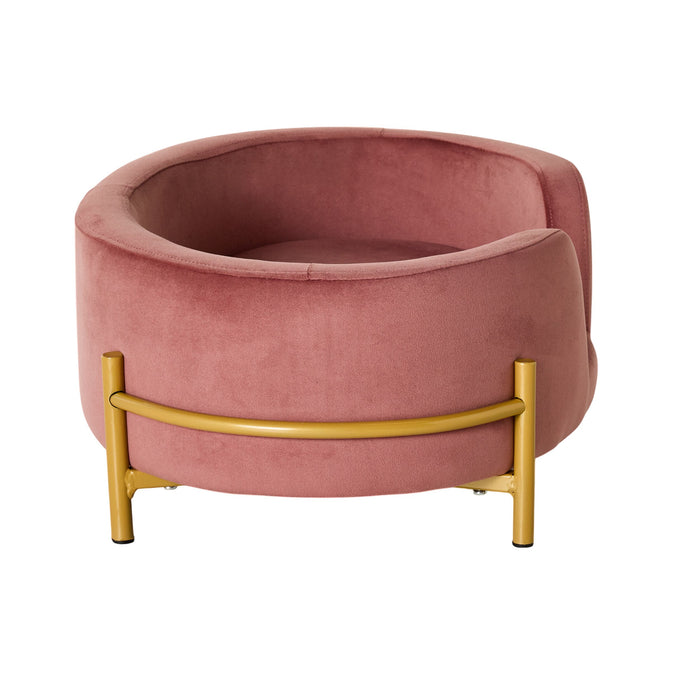 Oval Velvet Pet Bed Rose 64x41x24cm