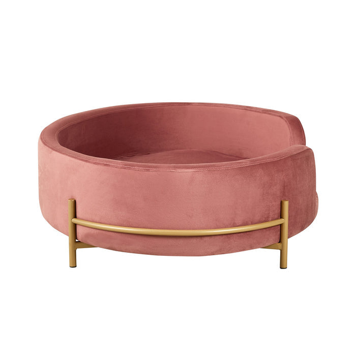 Oval Velvet Pet Bed Rose Large
