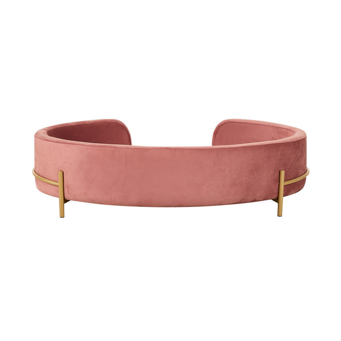 Oval Velvet Pet Bed Rose Large