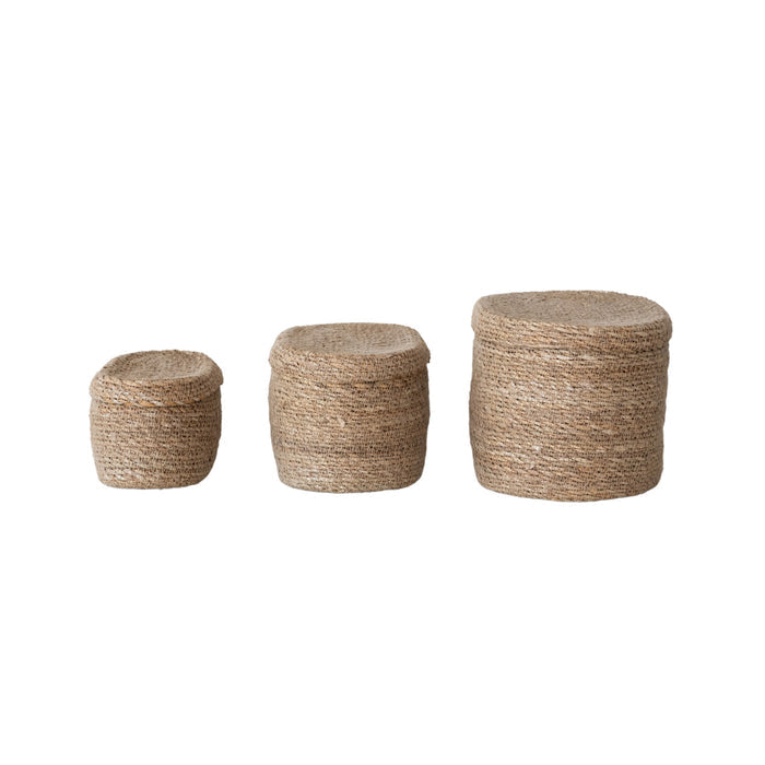 Oval Woven Basket with Lid - Madison's Niche