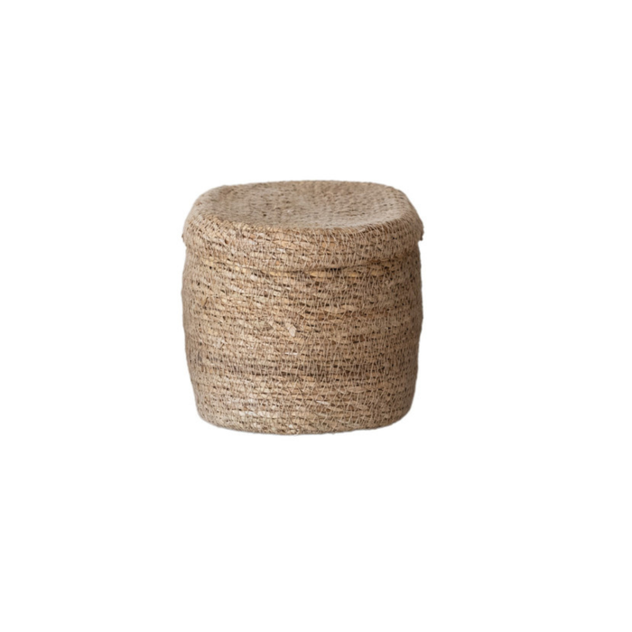 Oval Woven Basket with Lid - Madison's Niche