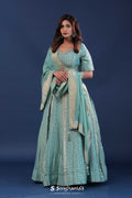 Pale Blue Banarasi Lehenga Set