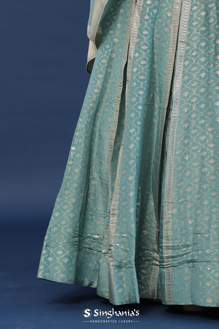 Pale Blue Banarasi Lehenga Set