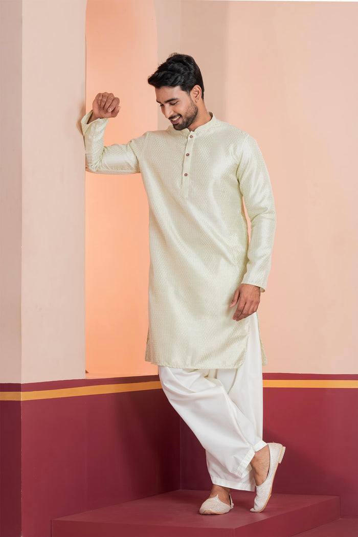 Pale Green Silk Blend Embroidered Patiala Set