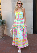 karlie summer Palm Beach Lime Bustier Strapless Maxi Dress bright