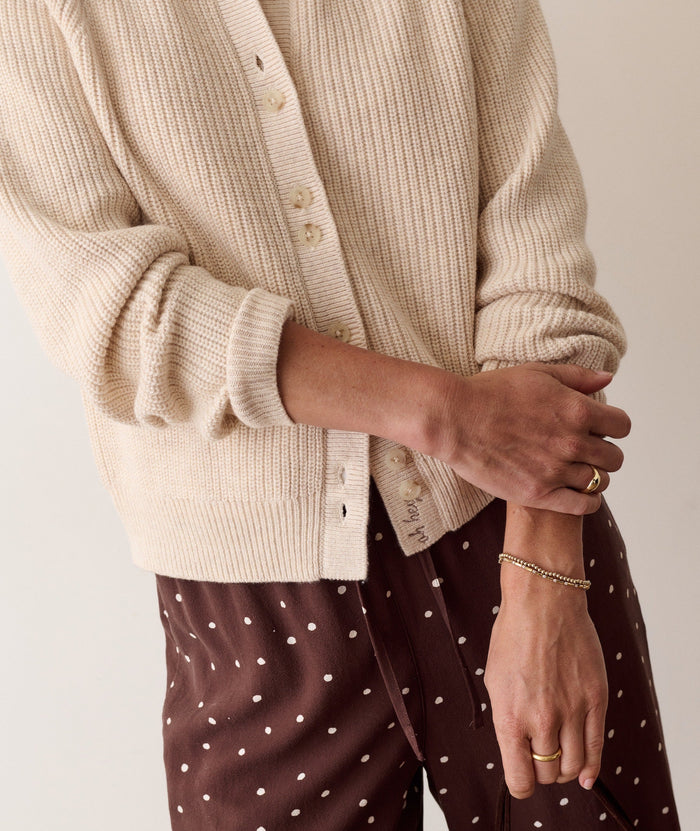 Parker Collared Cardigan - Oatmeal