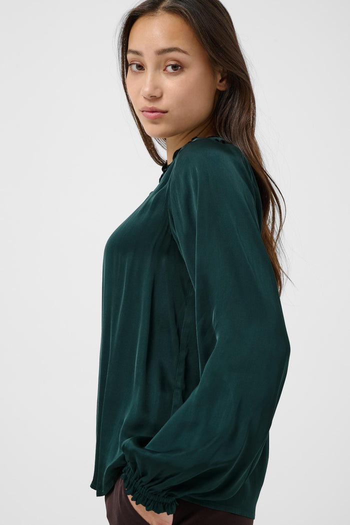 Woman wearing Part Two CaterinaPW Blouse Green Gables 30310857 by Part Two. Shop Part Two at Dotique.